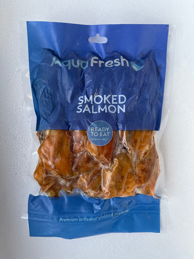 Smoked King Salmon Fins 250g aquafresh.co.nz